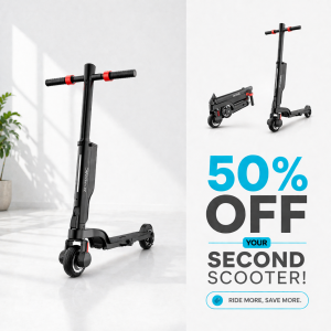 FLASH SALE: Double Your Ride! Second Scooter 50% OFF!