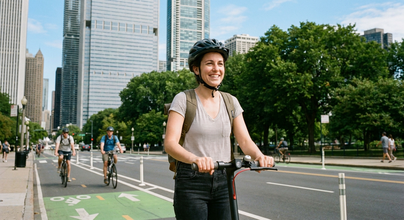 Urban Commuter Riding Comfortably