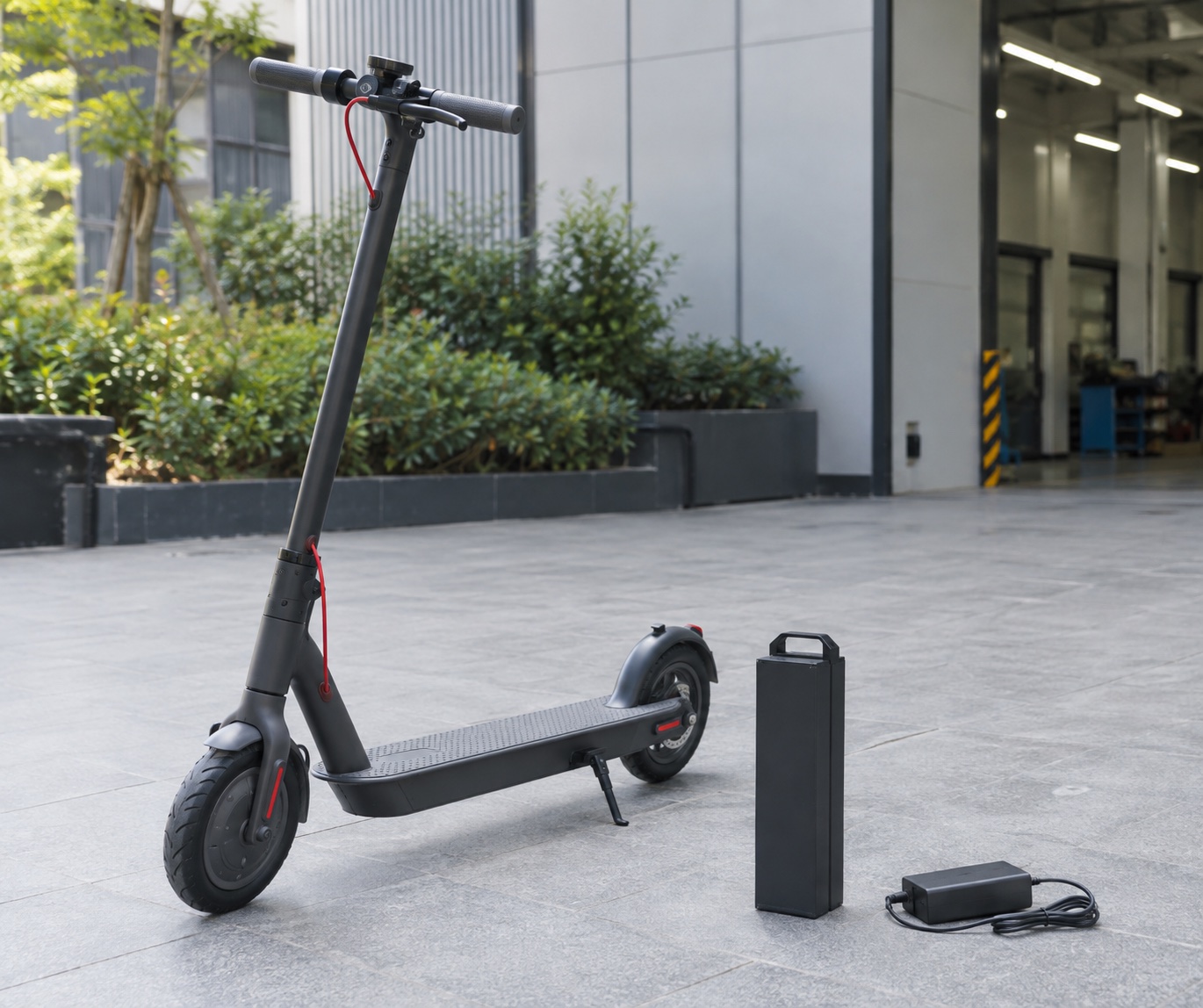 Personal scooter with a sealed removable battery and matching charger